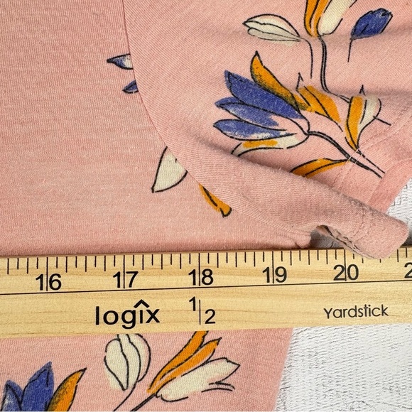 Forever 21 Contemporary Floral Light Pink Short Sleeve Tee XS - Picture 4 of 6
